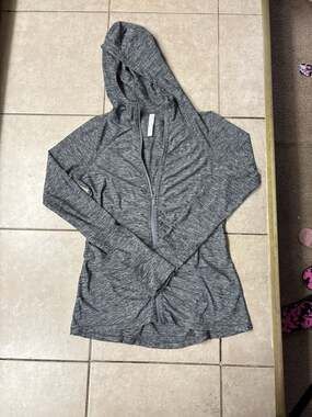 Athleta Pacifica Crosscurrent UPF 50 Full Zip Hoodie Jacket Heather Gray